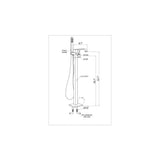 Angel 2-Handle Claw Foot Tub Faucet with Hand Shower in Polished Chrome