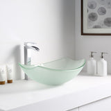 Pendant Series Deco-Glass Vessel Sink in Lustrous Frosted