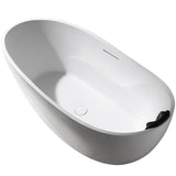Kelut Series 67 in. Flat Bottom Solid Surface Freestanding Soaking Bathtub