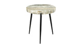 Brinley Marble Accent Table Light Brown