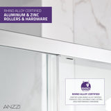 Halberd Series 47 to 48 in. x 72 in. Sliding Framed Shower Door with Tsunami Guard Tempered Glass