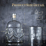 Transparent Creative Whiskey Decanter Set Bottle with 2 Wine Glasses 150ml