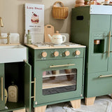 ROBUD Wooden 3 Pieces Kids Kitchen Playset - Vintage Green