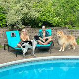 PURPLE LEAF Patio Tanning Chaise Lounge Chair Set with Face Down Hole