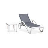 PURPLE LEAF Patio Chaise Lounge Chair Outdoor Plastic Textilene Sun Bathing Recliner Tanning Pool Lounger with 6 Adjustable Position for Outside Beach in-Pool Lawn Poolside