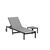 PURPLE LEAF Outdoor Chaise Lounge Chairs Set Recliner Aluminum Adjustable Chair with Wheels and Table for Poolside Beach Patio Reclining Sunbathing Lounger