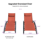 PURPLE LEAF Patio Chaise Lounge Set Outdoor Beach Pool Sunbathing Lawn Lounger Recliner Chair Outside Chairs with Side Table Included