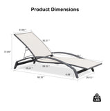PURPLE LEAF Patio Lounge Chair with Canopy Shade Outdoor Chaise Lounge Chair Set of 2 for Lawn Poolside Backyard Sunbathing Tanning Chairs with Arm