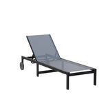 PURPLE LEAF Outdoor Chaise Lounge Chairs Set Recliner Aluminum Adjustable Chair with Wheels and Table for Poolside Beach Patio Reclining Sunbathing Lounger