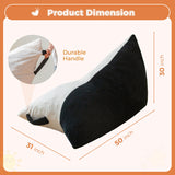 MAXYOYO Kids Bean Bag Chair - 2-Tone Handle Design, High-Density Foam Floor Lounger, Black & White