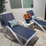 PURPLE LEAF Patio Chaise Lounge Chair Outdoor Plastic Textilene Sun Bathing Recliner Tanning Pool Lounger with 6 Adjustable Position for Outside Beach in-Pool Lawn Poolside