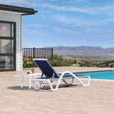 PURPLE LEAF Patio Chaise Lounge Chair Outdoor Plastic Textilene Sun Bathing Recliner Tanning Pool Lounger with 6 Adjustable Position for Outside Beach in-Pool Lawn Poolside