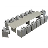 PURPLE LEAF Sanori Patio Dining Set Modern Large Weather-Resistant Table and Aluminum Chairs with Cushions for Garden Beige