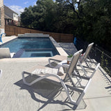 PURPLE LEAF Patio Chaise Lounge Chair Outdoor Plastic Textilene Sun Bathing Recliner Tanning Pool Lounger with 6 Adjustable Position for Outside Beach in-Pool Lawn Poolside