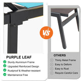 PURPLE LEAF Outdoor Chaise Lounge Chairs Set Recliner Aluminum Adjustable Chair with Wheels and Table for Poolside Beach Patio Reclining Sunbathing Lounger