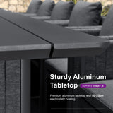 PURPLE LEAF Sanori Outdoor Dining Set Weather-Resistant Aluminum Table and Chairs Set with Backrest Pillow and Olefin Cushions for Deck