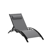 PURPLE LEAF Patio Chaise Lounge Set Outdoor Beach Pool Sunbathing Lawn Lounger Recliner Chair Outside Chairs with Side Table Included