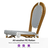 PURPLE LEAF Patio Dining Chair Set of 2 French Aluminium Frame Chairs with Rattan for Indoor Kitchen Deck Bistros Cafe Restaurant
