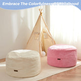 MAXYOYO Corduroy Bean Bag Chair Bed for Kids, Convertible Bean Bag Folds from Chair to Floor Mattress, Beige