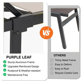 PURPLE LEAF Outdoor Chaise Lounge Chairs Set Recliner Aluminum Adjustable Chair with Wheels and Table for Poolside Beach Patio Reclining Sunbathing Lounger