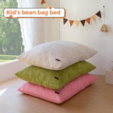 MAXYOYO 3-in-1 Kids Convertible Bean Bag Chair & Bed, Child Floor Sofa for Gaming, Reading, Pink