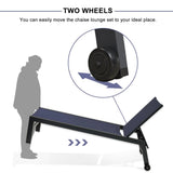 PURPLE LEAF Patio Chaise Lounge Textilene Pool with Wheels Sunbathing Chair for Outdoor, Beach, Yard, Side Table Included