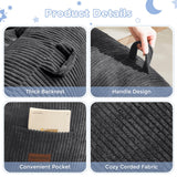 MAXYOYO Kids Bean Bag Chair, Corduroy Bean Bag Couch with Handle and Pocket for Gaming Reading Relaxing, Dark Grey
