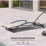 PURPLE LEAF Patio Lounge Chair with Canopy Shade Outdoor Chaise Lounge Chair Set of 2 for Lawn Poolside Backyard Sunbathing Tanning Chairs with Arm