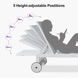 PURPLE LEAF Outdoor Chaise Lounge Chairs Set of 2 White Aluminum Lounge Chair Five-Position Adjustable Chaise with Wheels and Table for Pool Deck Patio