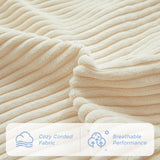 MAXYOYO Corduroy Bean Bag Chair Bed for Kids, Convertible Bean Bag Folds from Chair to Floor Mattress, Beige