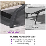 PURPLE LEAF Patio Lounge Chair with Canopy Shade Outdoor Chaise Lounge Chair Set of 2 for Lawn Poolside Backyard Sunbathing Tanning Chairs with Arm