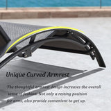 PURPLE LEAF Patio Chaise Lounge Set Outdoor Beach Pool Sunbathing Lawn Lounger Recliner Chair Outside Chairs with Side Table Included