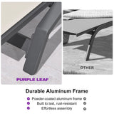 PURPLE LEAF Patio Lounge Chair with Canopy Shade Outdoor Chaise Lounge Chair Set of 2 for Lawn Poolside Backyard Sunbathing Tanning Chairs with Arm