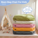 MAXYOYO Corduroy Bean Bag Chair Bed for Kids, Convertible Bean Bag Folds from Chair to Floor Mattress, Beige