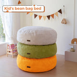 MAXYOYO 3-in-1 Kids Convertible Bean Bag Chair & Bed, Corduroy Round Child Floor Sofa for Gaming, Reading, Orange
