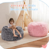 MAXYOYO Bean Bag Chair Bed for Kids, Plush Convertible Bean Bag Folds from Chair to Floor Mattress, Black