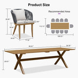 PURPLE LEAF Teak Patio Dining Set with Cushions and Pillow All-Weather Wicker Patio Table Set for Garden, Deck, and Yard