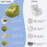 MAXYOYO Kids Bean Bag Chair, Corduroy Bean Bag Couch with Handle and Pocket for Gaming Reading Relaxing, Green
