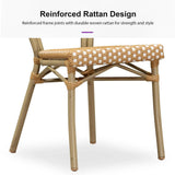 PURPLE LEAF Patio Dining Chair Set of 2 French Aluminium Frame Chairs with Rattan for Indoor Kitchen Deck Bistros Cafe Restaurant