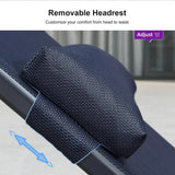PURPLE LEAF Outdoor Lounge Chair Patio Chaise Pool Lounger Aluminum Frame with Side Table and Wheels for Outside Sunbathing Tanning Recliner Including Pillows