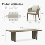PURPLE LEAF Hailar Outdoor Dining Set for Family, Aluminum Outdoor Patio Table and Chairs Set with Olefin Cushions, Patio Furniture Set for Garden or Deck