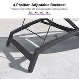 PURPLE LEAF Patio Lounge Chair with Canopy Shade Outdoor Chaise Lounge Chair Set of 2 for Lawn Poolside Backyard Sunbathing Tanning Chairs with Arm
