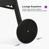PURPLE LEAF Outdoor Lounge Chair Patio Chaise Pool Lounger Aluminum Frame with Side Table and Wheels for Outside Sunbathing Tanning Recliner Including Pillows