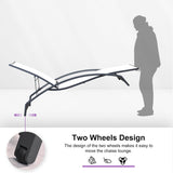 PURPLE LEAF Patio Lounge Chair with Canopy Shade Outdoor Chaise Lounge Chair Set of 2 for Lawn Poolside Backyard Sunbathing Tanning Chairs with Arm