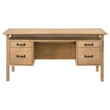 Goodson 64-inch 4-Drawer Double Pedestal Computer Desk Distressed Light Brown