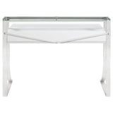 Gemma 48-Inch 2-Drawer Writing Desk White High Gloss