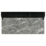 Besler 47-inch SmartTop Writing Desk with Shelf Grey Stone and Black