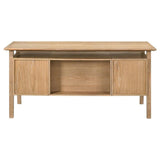 Goodson 64-inch 4-Drawer Double Pedestal Computer Desk Distressed Light Brown