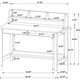 Besler 47-inch SmartTop Writing Desk with Shelf Cement and Natural