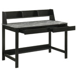 Besler 47-inch SmartTop Writing Desk with Shelf Grey Stone and Black